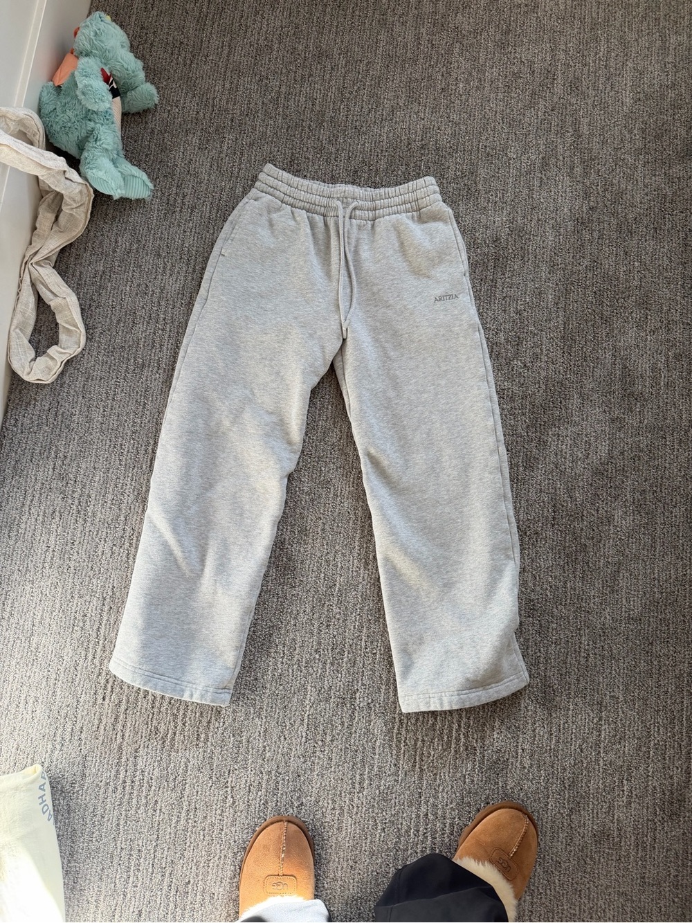 Cozy sweat fleece boyfriend wide sweatpants
